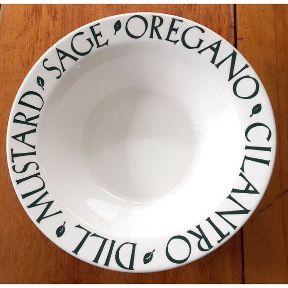 Vintage Pier 1 HERB Pasta Serving Bowl Parsley Sage Mint Rosemary Tre Ci Italy - Picture 1 of 5